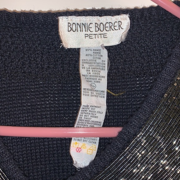 Vintage 80s Black sequin beaded sweater Medium - Picture 6 of 6